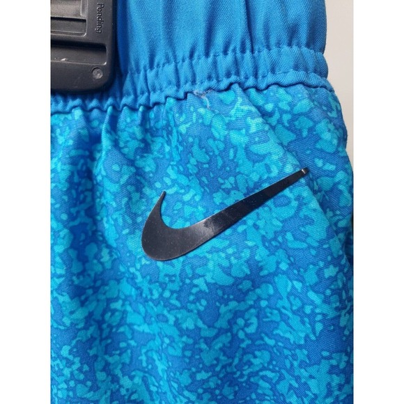 Nike Men's Blue 100% Polyester Pull On Swim Trunk Logo Print Shorts Size 2XL - Picture 6 of 12